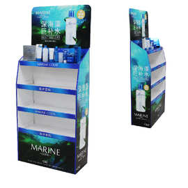 超市化妆品纸货架 落地纸质展示架 护肤品纸展示柜 免费设计结构