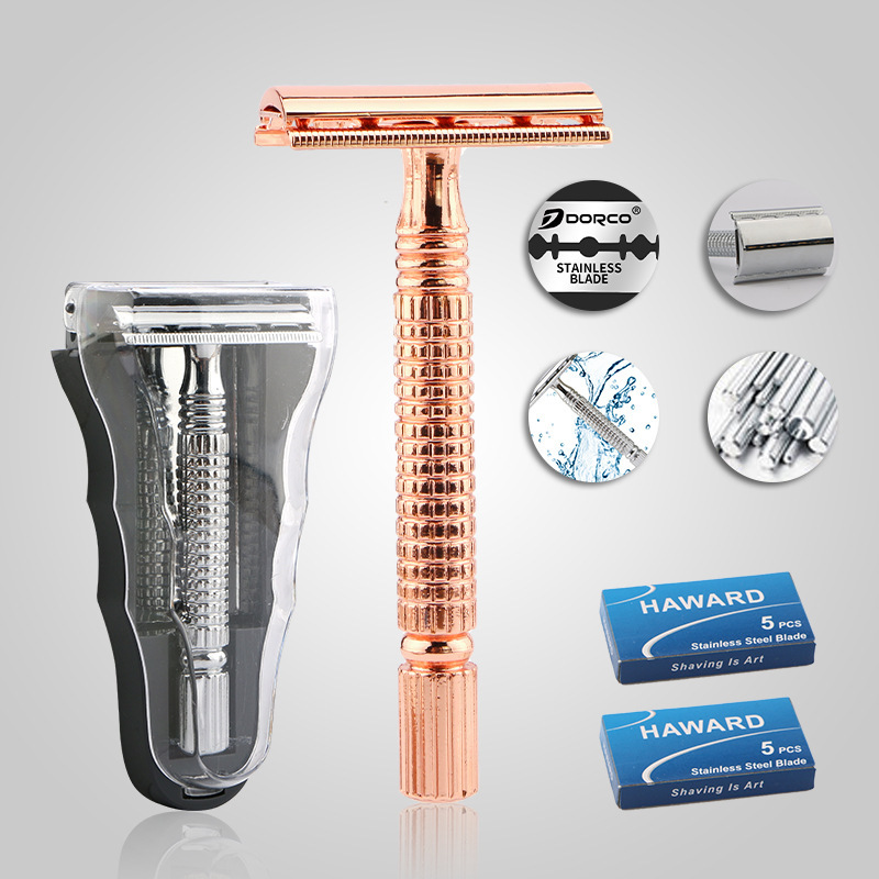 Manual old-fashioned razor double-sided knife holder men's razor cleansing supplies portable box