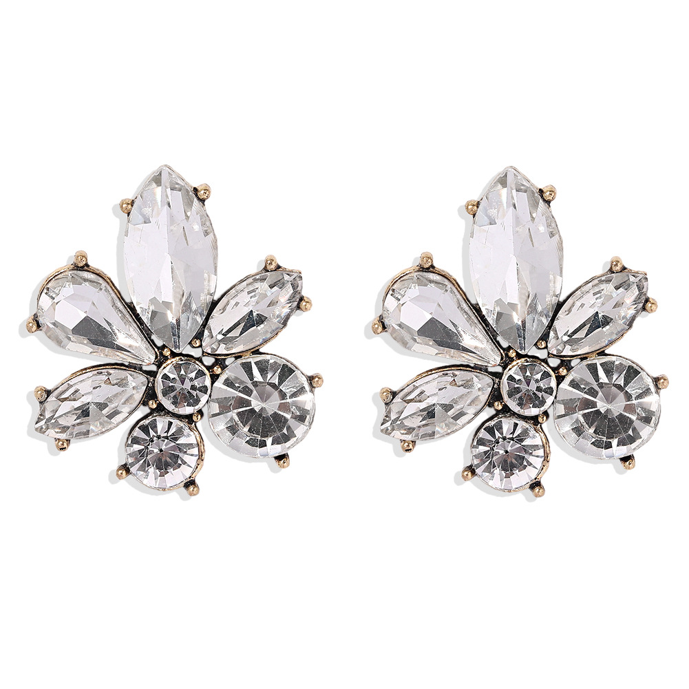 Fashion Niche Flower Inlaid Colored Full Diamond  Earrings For Women display picture 6