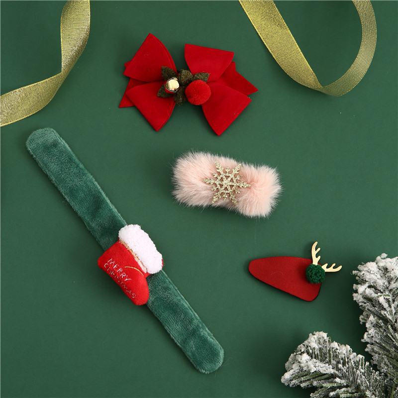 Christmas Fashion Santa Claus Elk Fleece Cloth Party Costume Props 4 Pieces display picture 3