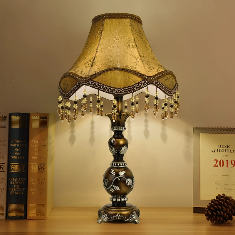 Retro table lamp, creative lights for bed, reading, night light, American style