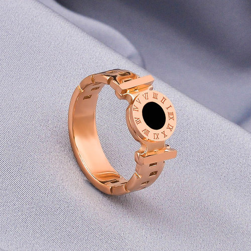 ins niche design Roman numeral ring female titanium steel Internet celebrity personalized index finger ring student simple ring