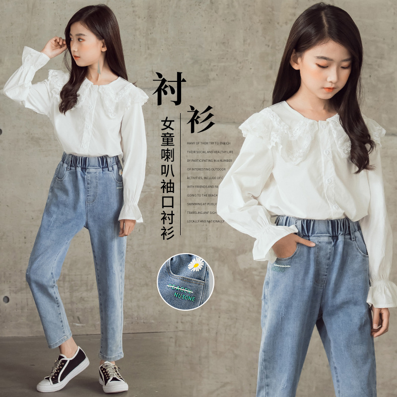 girl Spring shirts 2021 new pattern Korean Edition Cardigan jacket children CUHK With children Long sleeve shirt Children's clothing