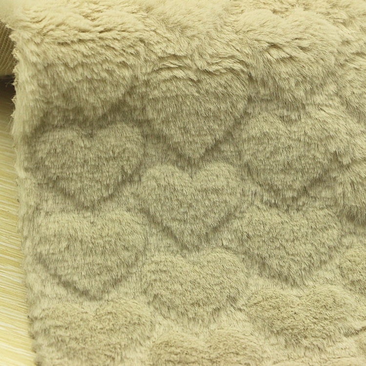 压花长毛PV绒玩具家纺服装面料全涤经编仿毛蒸汽压花PV绒长毛绒布