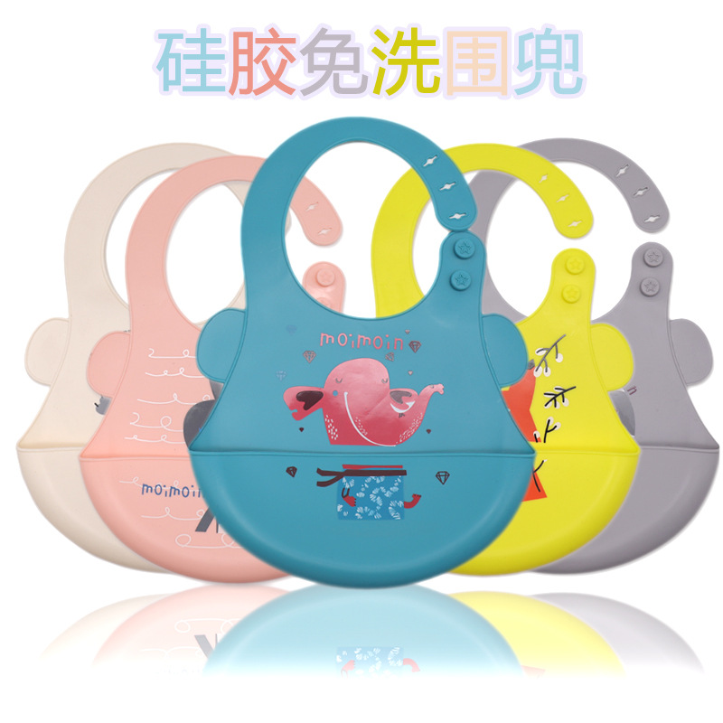 silica gel baby baby Having dinner Bibs three-dimensional waterproof Papmeat Rice pocket children Child Bib Disposable Saliva towel