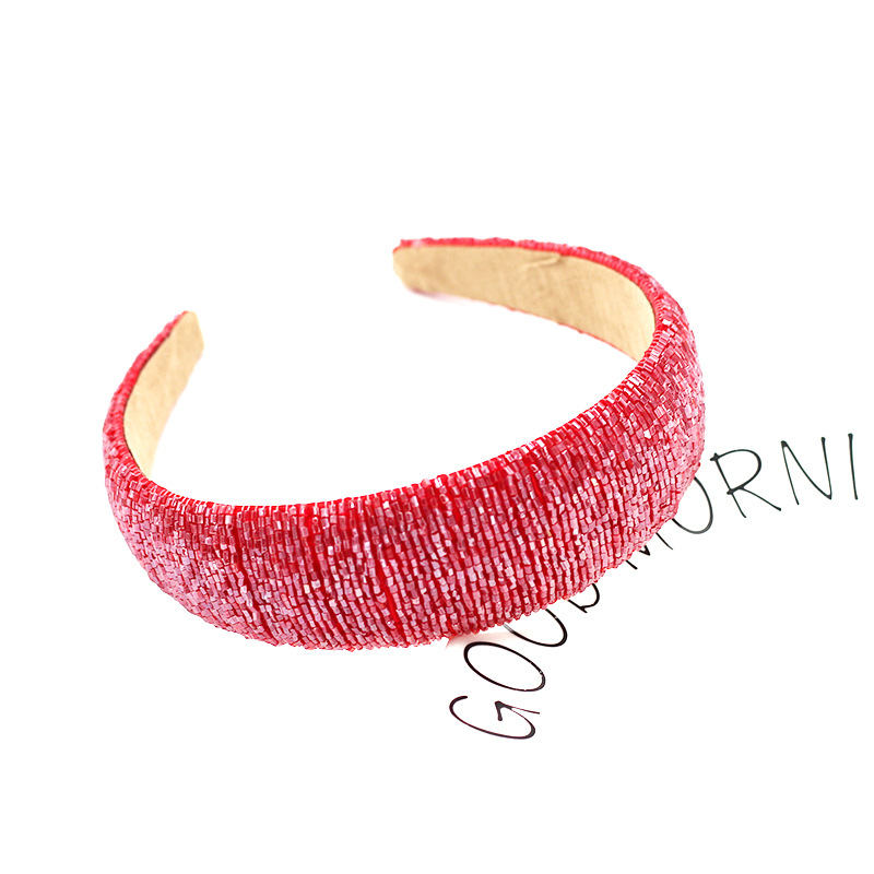 Mode High-end-schwamm Einfache Breitseitige Mode Handgefertigte Perlen Stirnband display picture 4