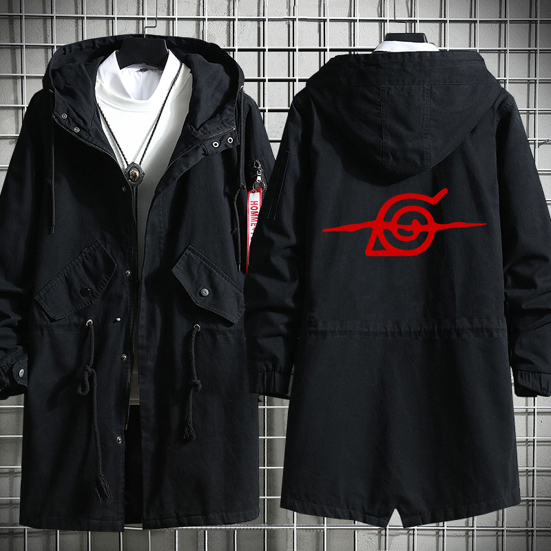 Naruto sasuke yuzhibo familia kakashi dibujos animados otoño e invierno grueso hombres y mujeres estudiante pareja gabardina image 24