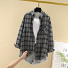 Spring autumn shirt, retro jacket for elementary school students, 2021 years, Korean style, oversize, western style