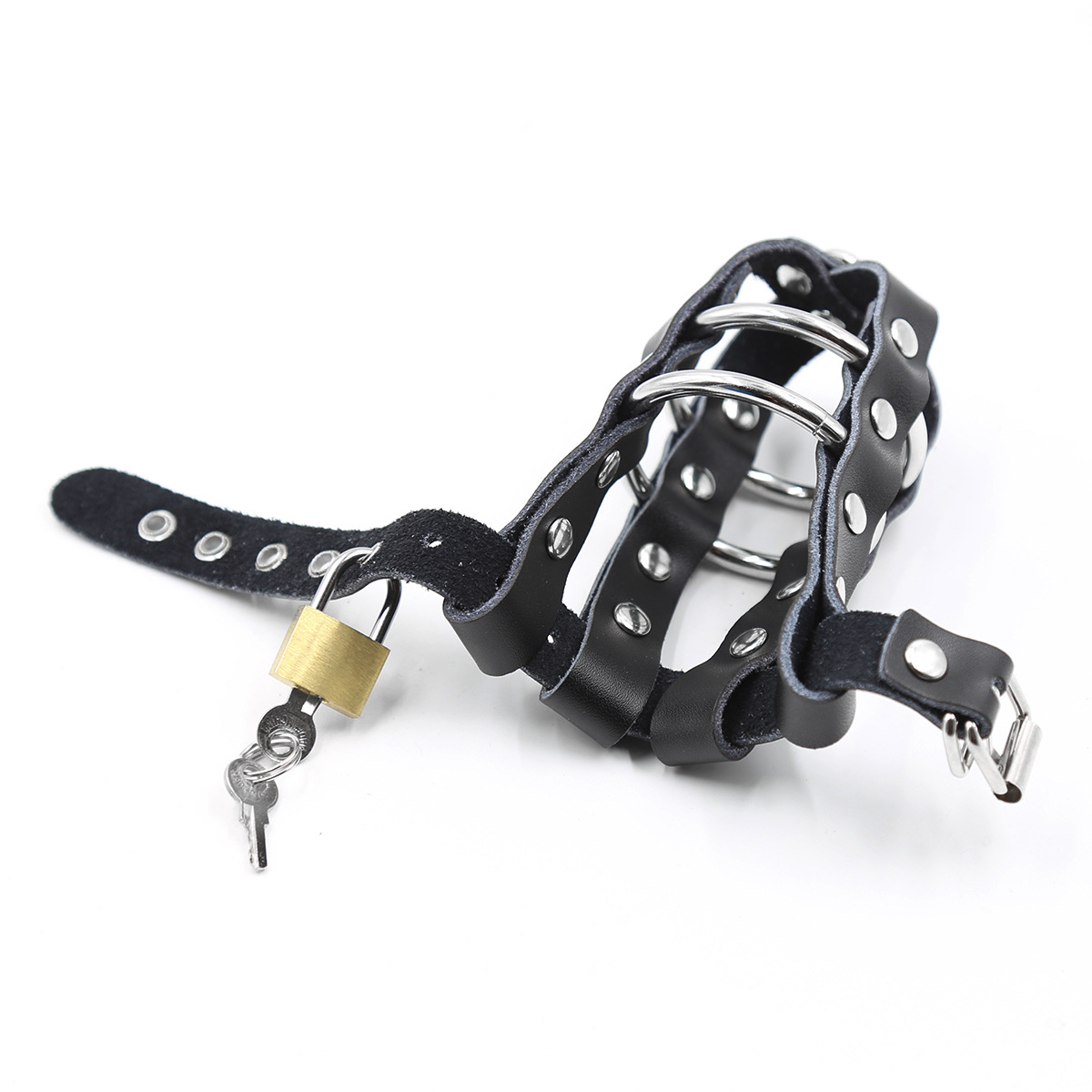 Suministrado directamente por el fabricante, juguete sexual para adultos, anillo para pene de acero con bloqueo, juego de anillos para pene. image 1