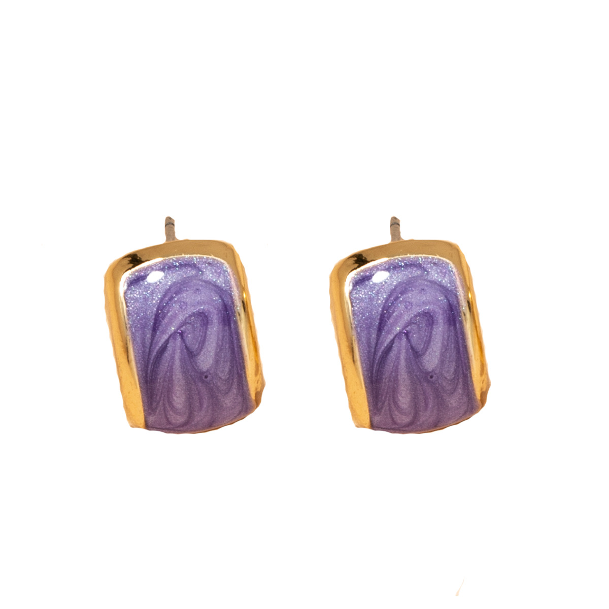 Nouvelles Boucles D&#39;oreilles Rétro Arc Géométrique Violet Pétrole Et Gaz display picture 6