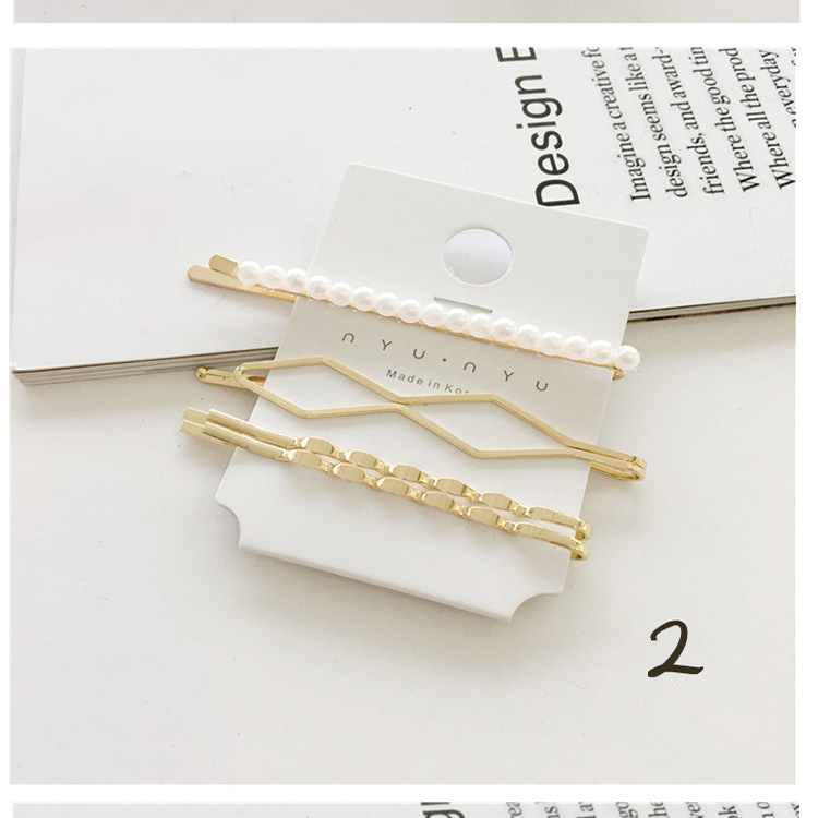 Fashion Geometric Water Droplets Imitation Pearl Metal Hair Clip 1 Set display picture 2