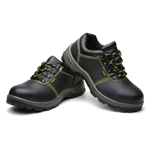 Labor protection shoes men's cross-border steel toe anti-smash and anti-puncture cowhide injection molded solid bottom wear-resistant anti-slip construction site safety shoes