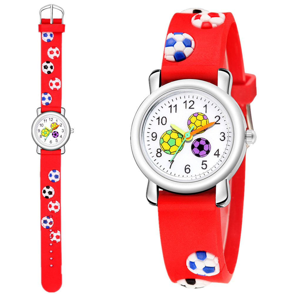 Montre De Dessin Animé Pour Enfants 3d Sculpture Flottante Bande Motif De Football Étudiant Montre Mignon Étudiant Cadeau Montre En Gros Nihaojewelry display picture 11