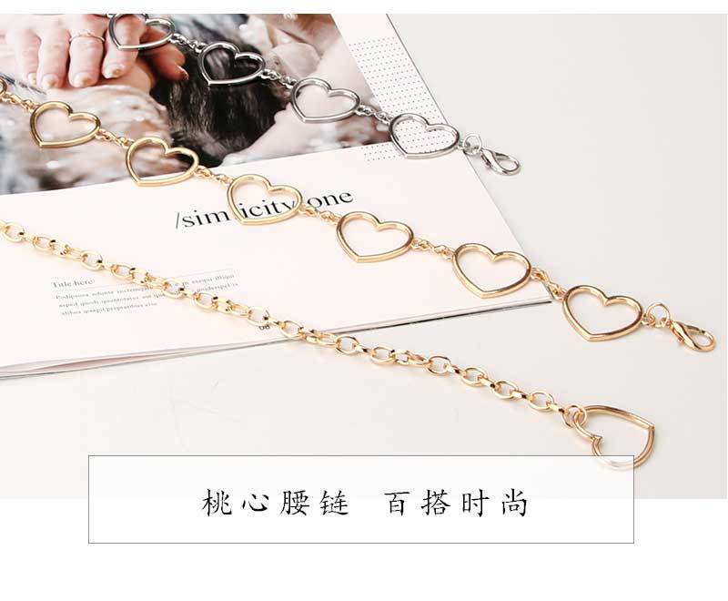 Fashion Love Waist Chain  Hollow Peach Heart All-match  Dress Decorative Belt Wholesale display picture 7