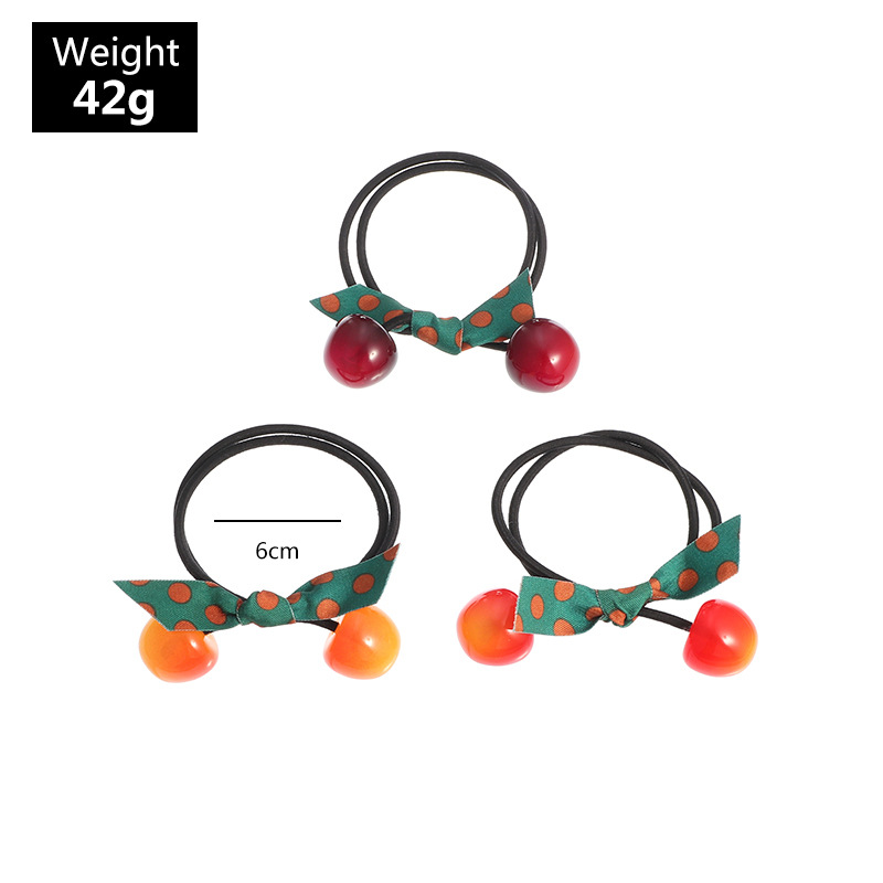 Cute Cherry Rubber Band Tie Head Korean Bow Hair Rope Mori Hair Scrunchies display picture 1