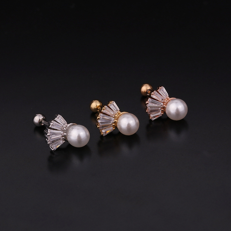 New Fashion Stainless Steel Threaded Earrings display picture 3