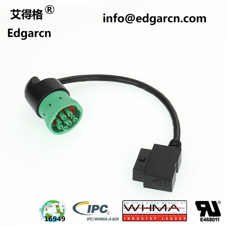 J1939 HD16-9-1939S-P080  德驰 J1939 9P公头 转 J1939