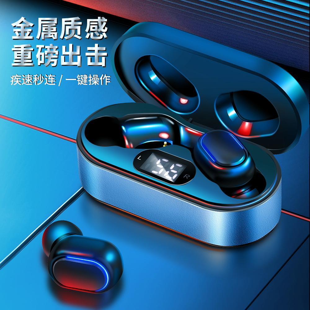 跨境新款tws藍牙耳機5.0 立體聲雙耳通話耳塞式 無線耳機廠家新款