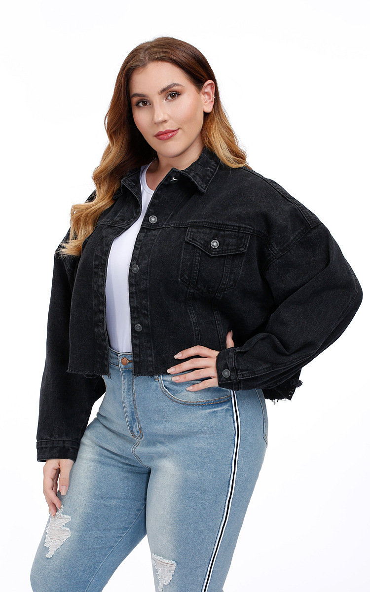 loose large size short denim jacket  NSSY9136