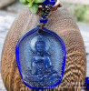 Manufacturer's spot crystal craft jewelry imitation jade guardian necklace Liuli wenshu bodhisattva color crystal gift