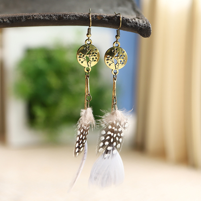 Fashion accessories popular Bohemian feather alloy earringspicture5