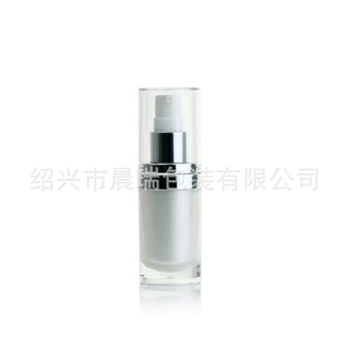 化妆品包材15ml~100ml珠光白直圆亚克力乳液真空瓶防晒粉底液瓶