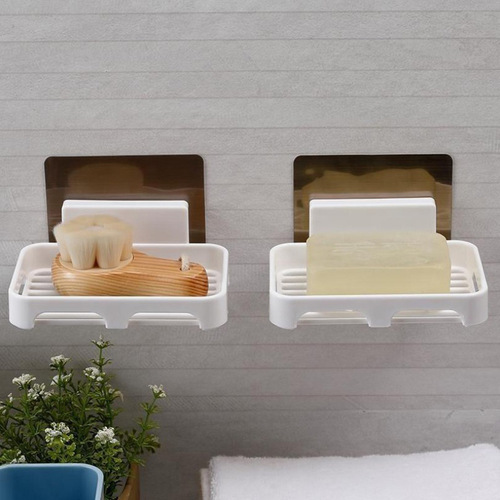 Soap box rack drain bathroom creative punch-free soap rack household suction cup wall-mounted soap box