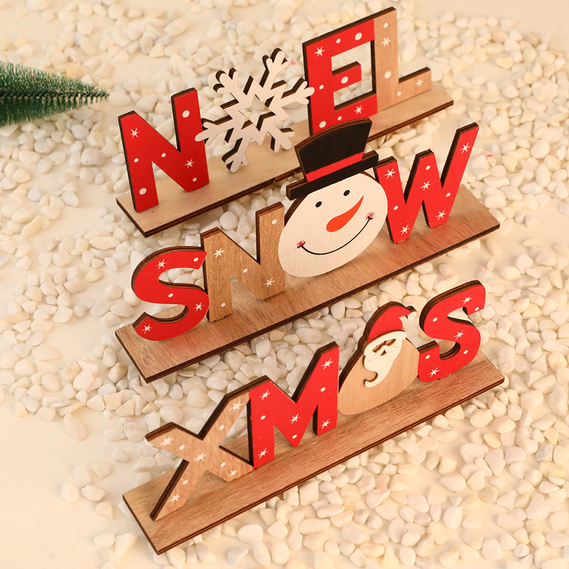 50g Weight Ornaments Event & Party Supplies Christmas Fashion Letter Wood Party Ornaments