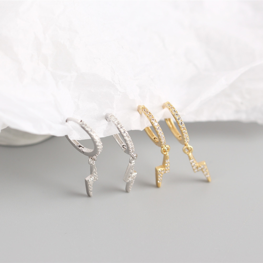 Geometric Fashion 925 Sterling Silver Gem Plating Earrings display picture 5