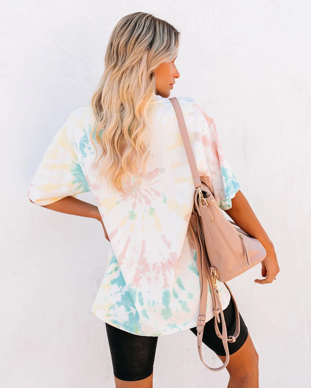 women s tie-dye round neck short-sleeved loose T-shirt nihaostyles clothing wholesale NSJRM72423