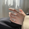 Tide, fresh ring, silver 925 sample, Japanese and Korean, on index finger, internet celebrity