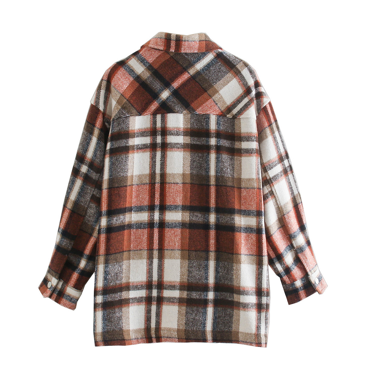 wholesale autumn plaid style casual women s shirt woolen jacket NSAM6285