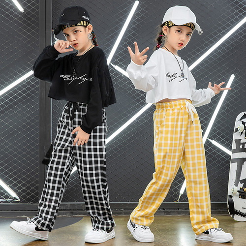 Tide girls boys hiphop street singer rapper jazz dance costumes children's hip-hop dance suit children's model catwalk fashion cool outfits for kids