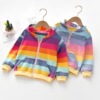 2020 new pattern children Western style jacket girl Autumn coat baby Long sleeve Korean Edition Rainbow zipper Cardigan