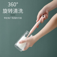 Household sponge head cleaning cup brush wholesale long handle thermos cup brush set tea cup bottle cleaning brush