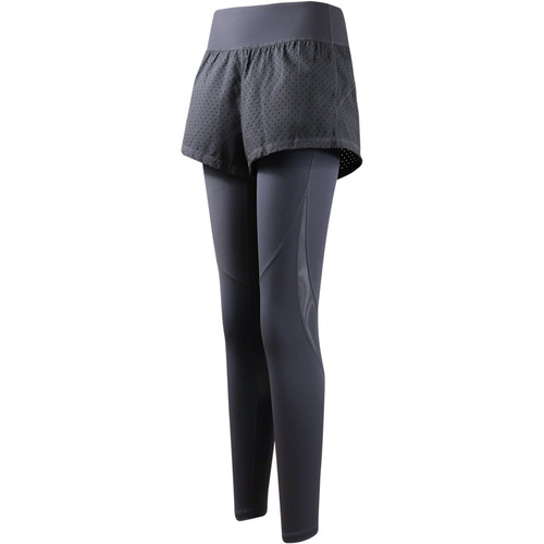 Yuejia fake two-piece lulu yoga pants fitness pants women's sportswear running training sports tights yoga clothes