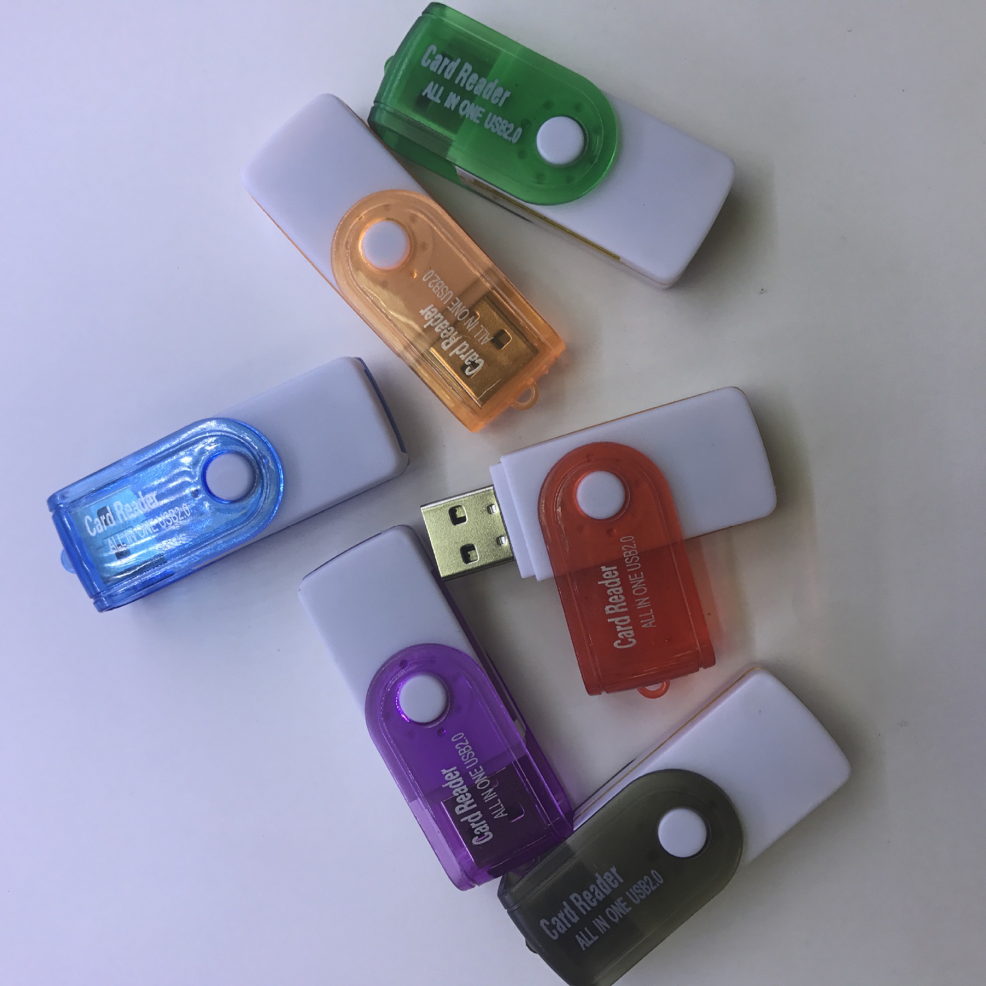 多功能大旋轉四合壹讀卡器 可讀SD卡 TF卡 USB讀卡器2.0 四合壹