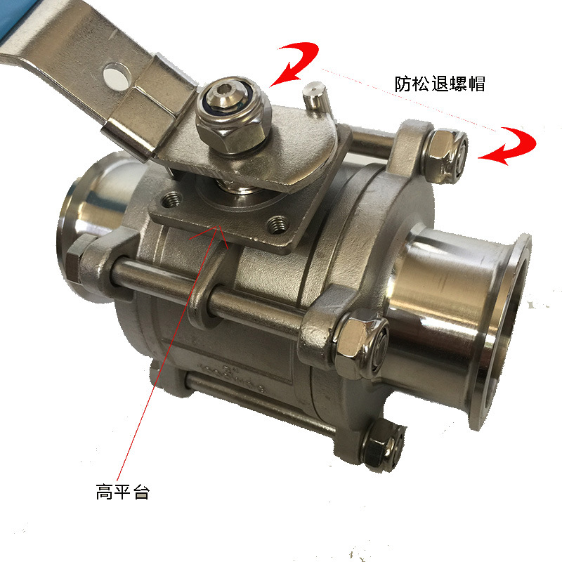��Ƭʽ��ƽ̨�ֶ���װ�� 3PC 1000WOG TRI-CLAMP BALL VALVE