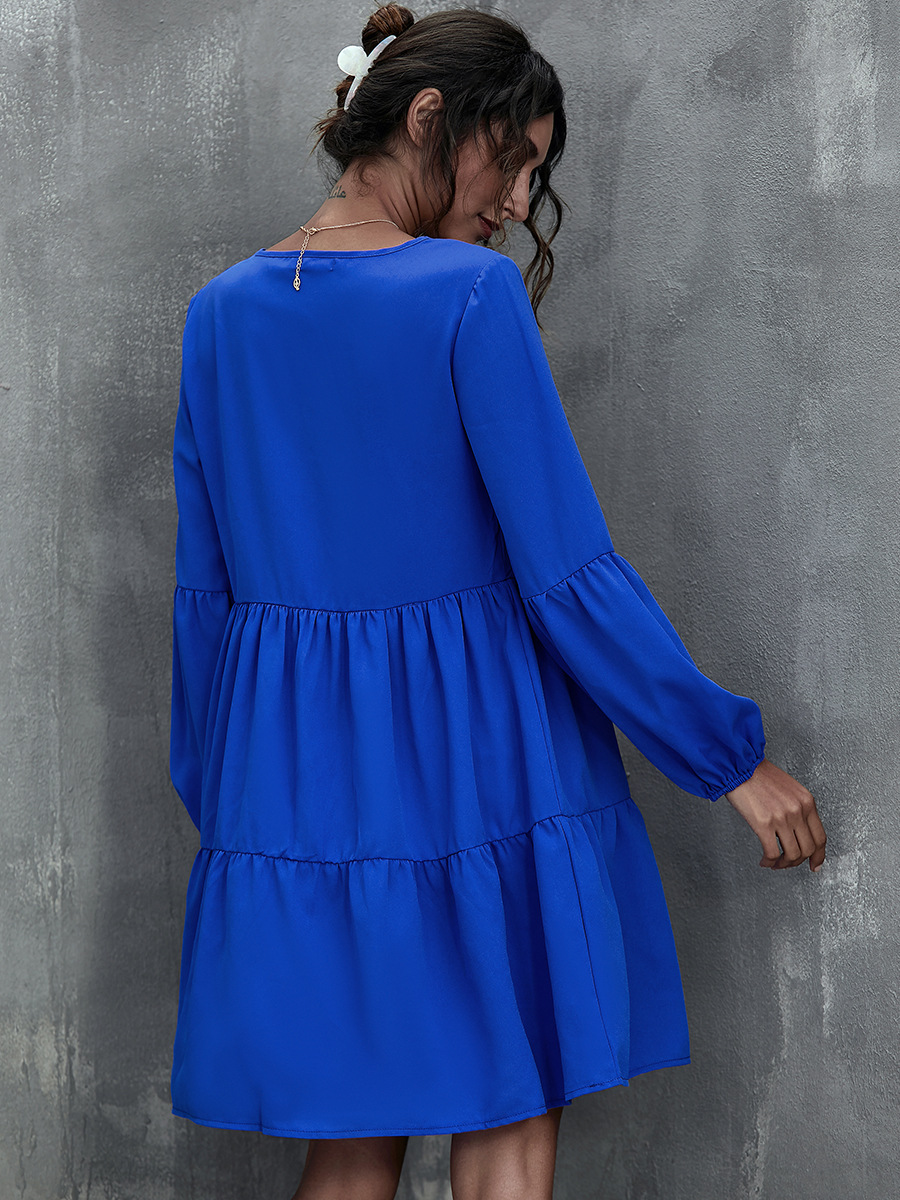 V-neck Long Sleeve Dress NSAL1938