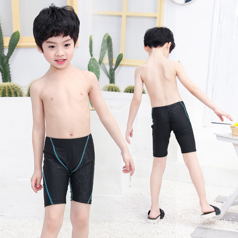 绿游专业泳裤 男童男孩儿童五分游泳裤 中大童比赛 学生考试适用