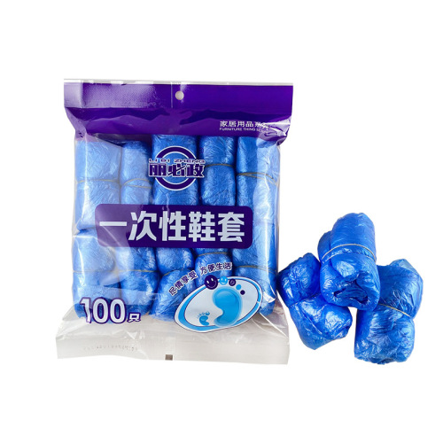 100 disposable shoe covers PE 40 plastic thickened foot covers PE factory direct sales new material waterproof