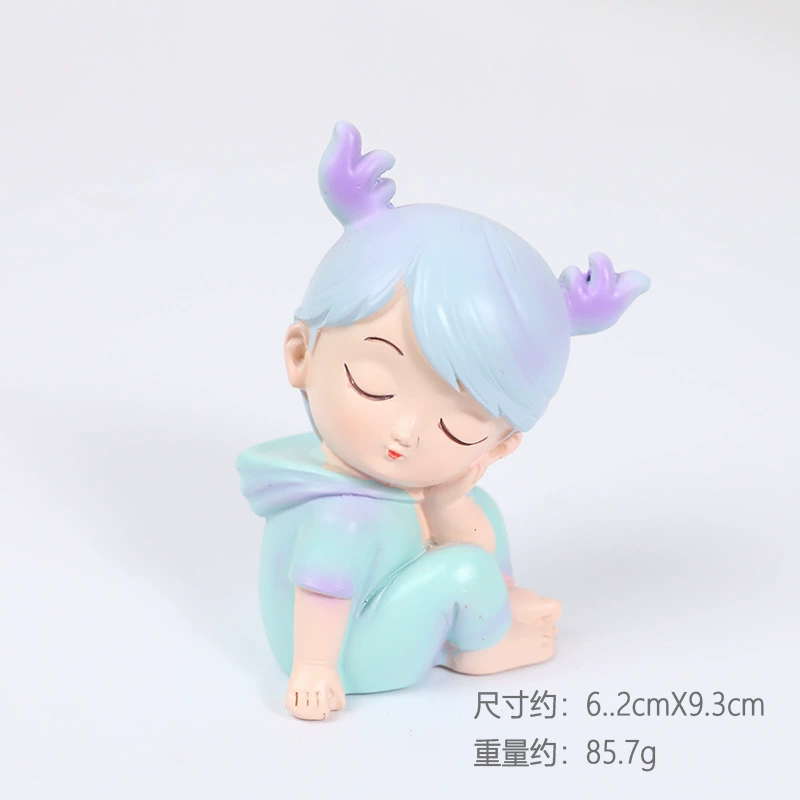 Cake decoration cartoon antlers unicorn baby cute elves excavator baby wild birthday cake ornament
