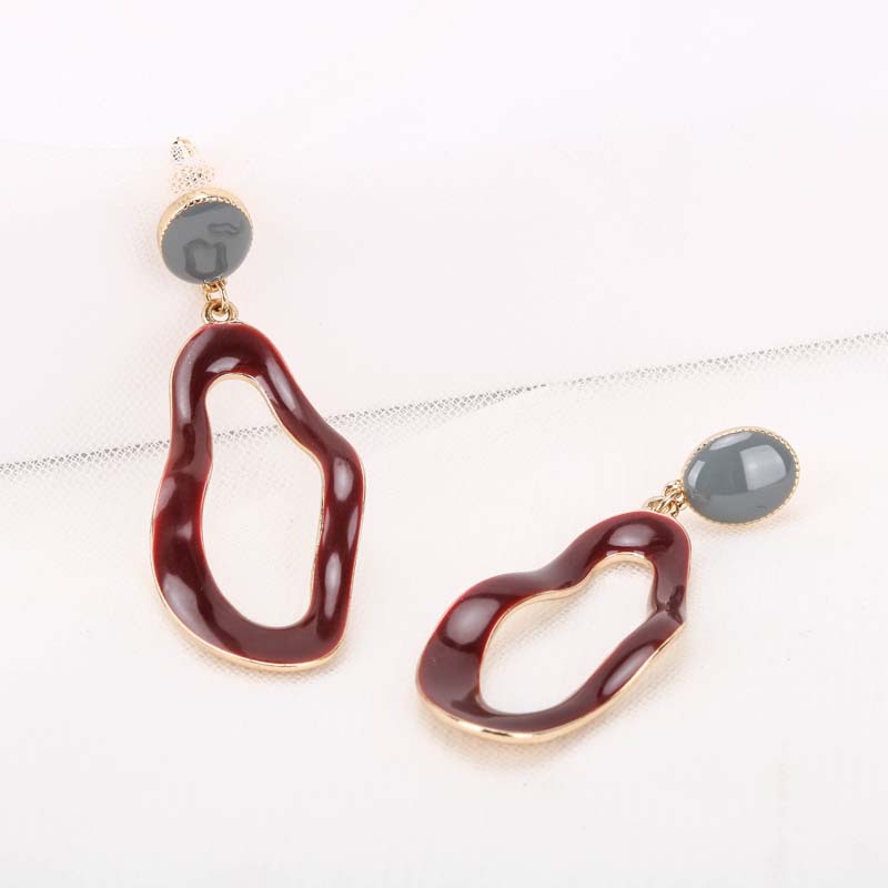 New Fashion Earrings S925 Silver Needle Drop Oil Hollow Color Matching Earrings Wholesale Nihaojewelry display picture 1