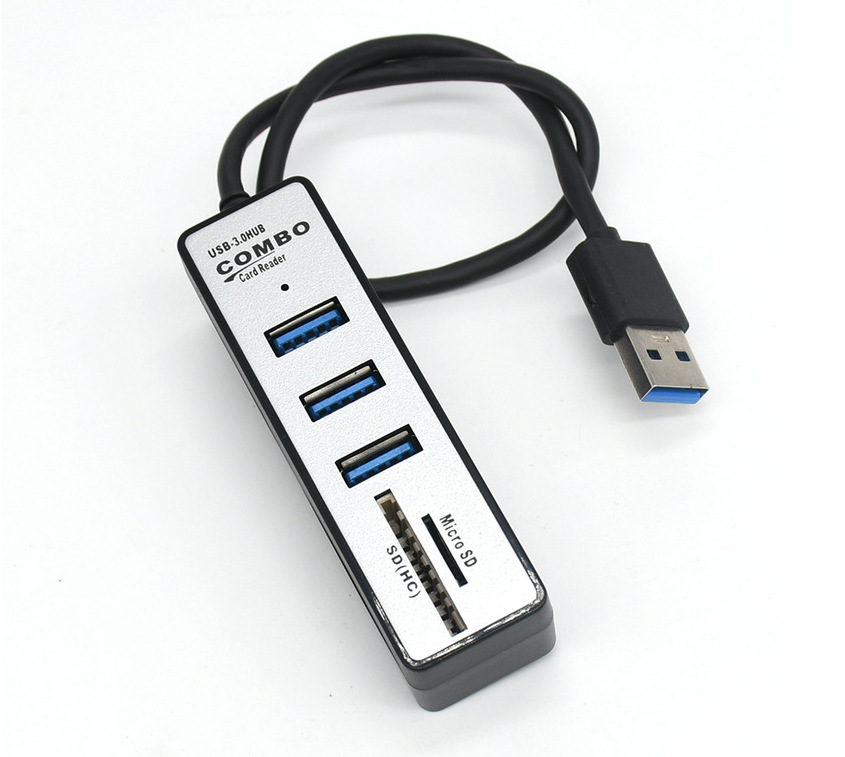 3口 USB3.0 HUB 带SD TF micro sd 读卡器usb 3.0 COMBO