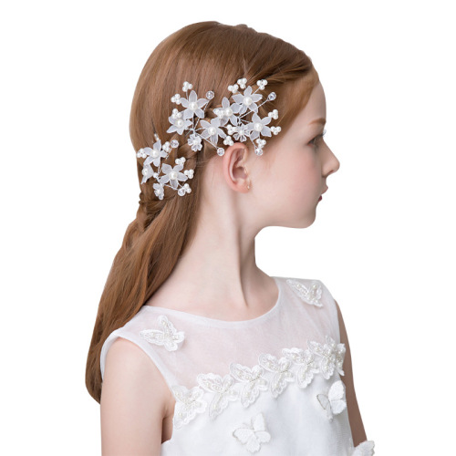 Cross-border ebay new children's headwear Korean style beautiful girl imitation pearl hairpin flower girl hairpin children's hair accessories
