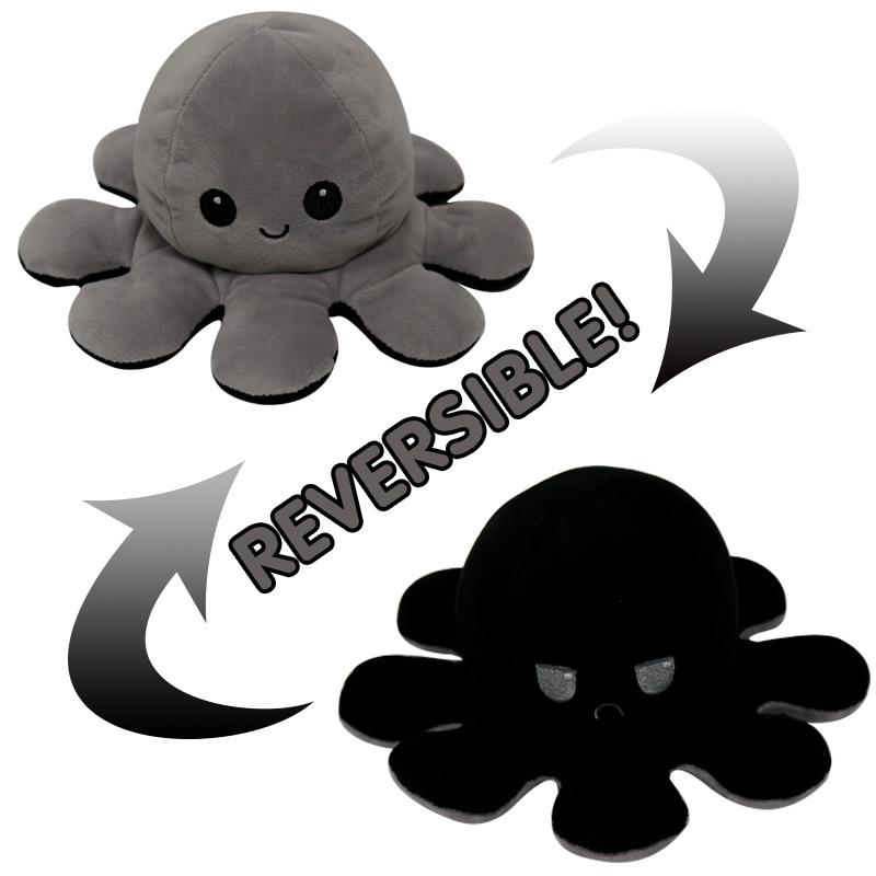 Flip Octopus Cute Multicolor Doll Double Face Expression Flip Octopus Doll Peluche Jouet display picture 6