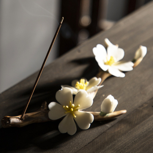 Handmade ceramic incense sticks, hand-kneaded flowers, household indoor Zen incense burner, agarwood and sandalwood incense burner, incense burner manufacturer wholesale