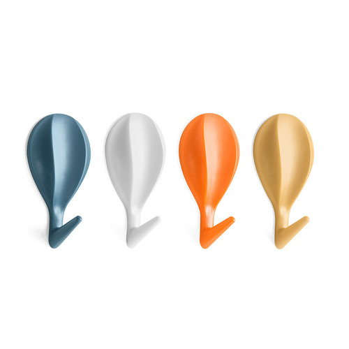 8 hot air balloon hooks, strong adhesive wall-mounted kitchen hooks, no need to punch holes, contrasting color adhesive hooks behind the door