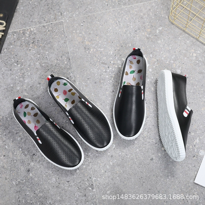 Летние кожаные белые туфли для женщин 2024, новая Универсальная Студенческая спортивная сетчатая обувь в Корейском стиле, дышащая полая Белая обувь, однослойная обувь