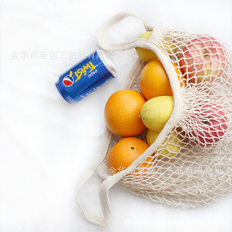 手提网兜袋网袋编织网兜镂空渔网包沙滩环保购物袋水果蔬菜提手袋
